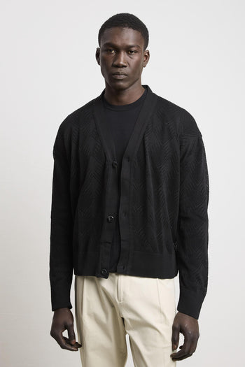 36 - 3327 Cardigan traforato nero - 2