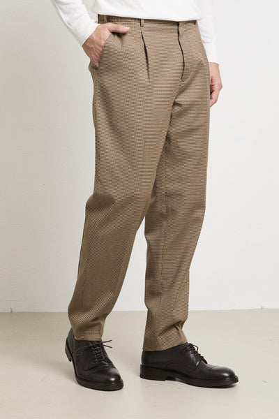 2346 Pantalone pied-de-poule beige