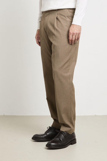 2346 Pantalone pied-de-poule beige - 4