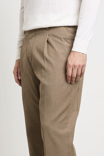 2346 Pantalone pied-de-poule beige - 3