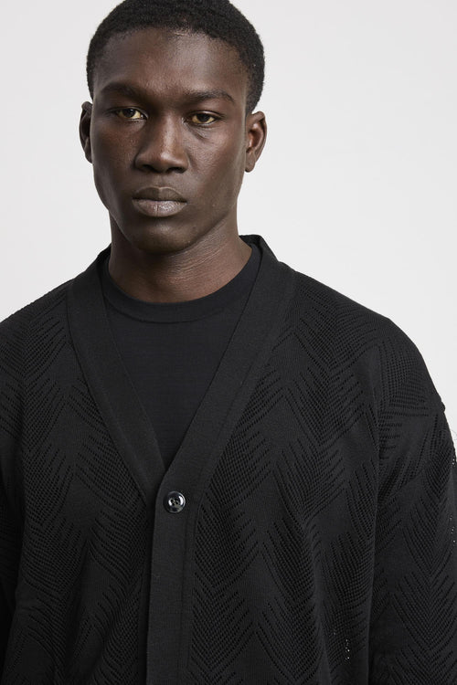 36 - 3327 Cardigan traforato nero