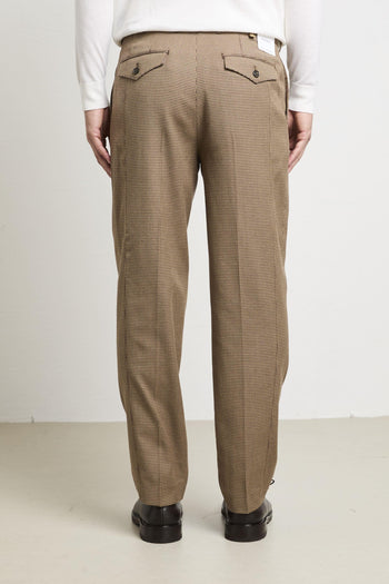 2346 Pantalone pied-de-poule beige - 5