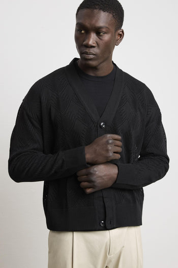 36 - 3327 Cardigan traforato nero - 5