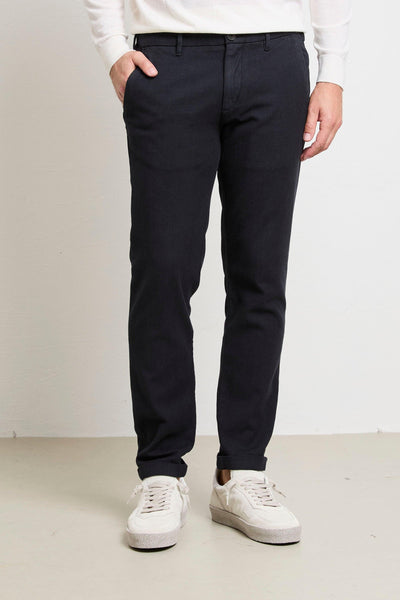 2090 Pantalone blu Chino microfantasia