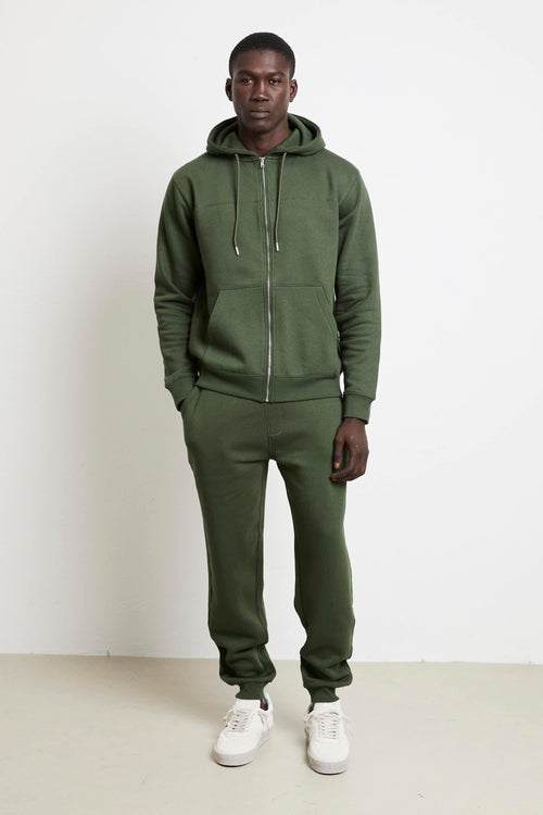 2841 Felpa verde cappuccio