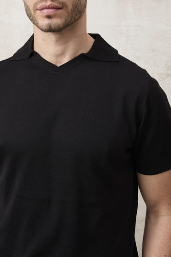 1555 Polo nera in seta - 7