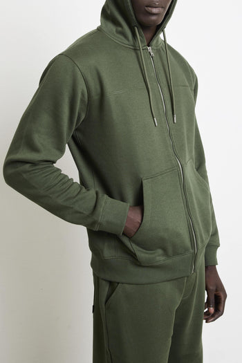 2841 Felpa verde cappuccio - 2