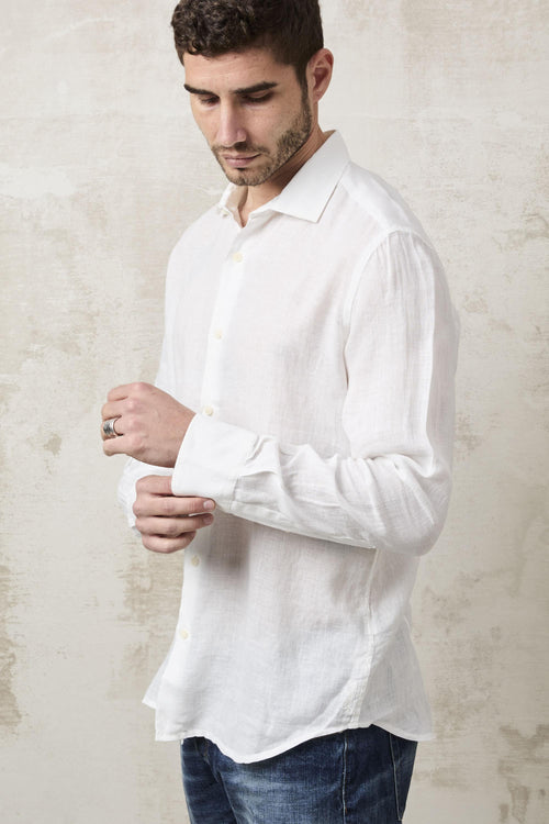 1482 Camicia Pamplona lino bianca