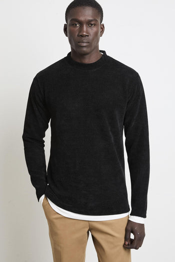 2538 Maglia ciniglia doppia nera - 2