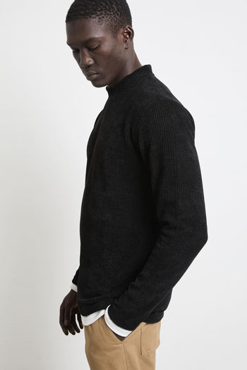 2538 Maglia ciniglia doppia nera - 5