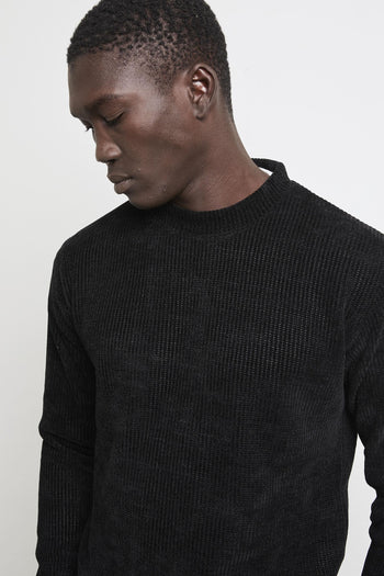 2538 Maglia ciniglia doppia nera - 8