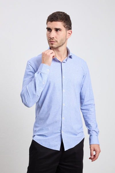 3058 Camicia tecnica fantasia blu