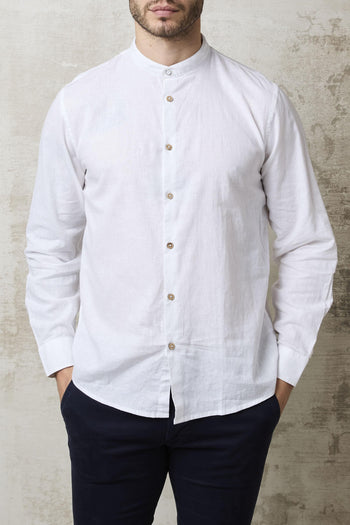 1715 Camicia bianca coreana in lino - 2