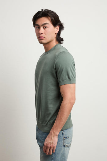 3457 T-shirt in maglina verde - 8