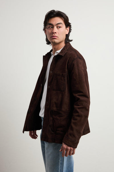 3492 Giacca in pelle scamosciata marrone