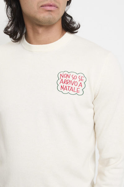 2715 Maglia panna "Non so se arrivo a Natale"