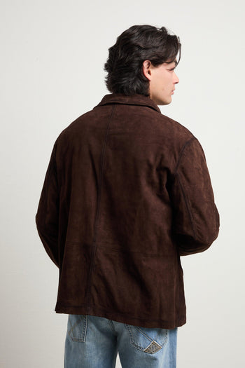 3492 Giacca in pelle scamosciata marrone - 7