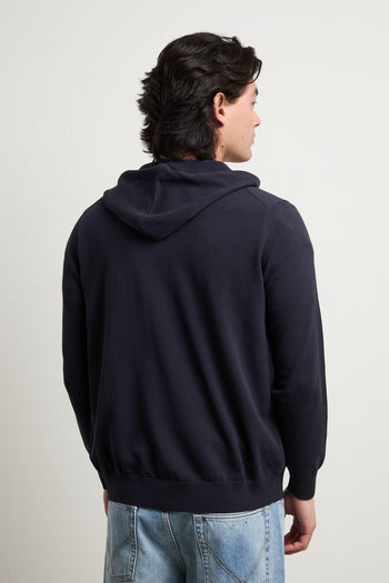 3471 Felpa in maglina con cappuccio blu - 8