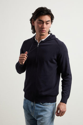 3471 Felpa in maglina con cappuccio blu - 6