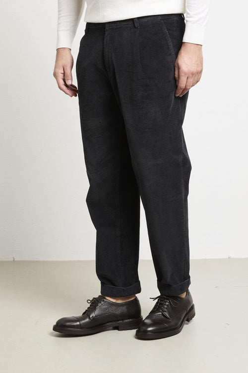 2511 Pantalone nero Blick microfantasia in velluto