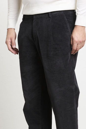 2511 Pantalone nero Blick microfantasia in velluto - 4