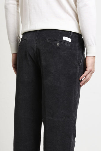 2511 Pantalone nero Blick microfantasia in velluto - 6