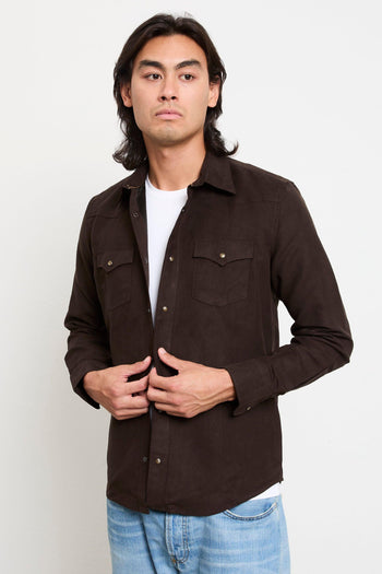 2027 Camicia marrone alcantara - 2