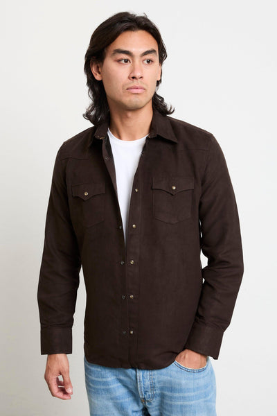 2027 Camicia marrone alcantara