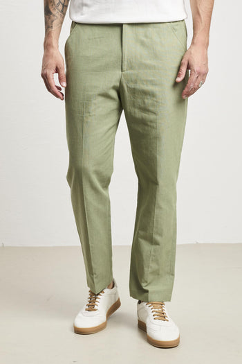 3091 Pantalone Dylan in lino verde - 2