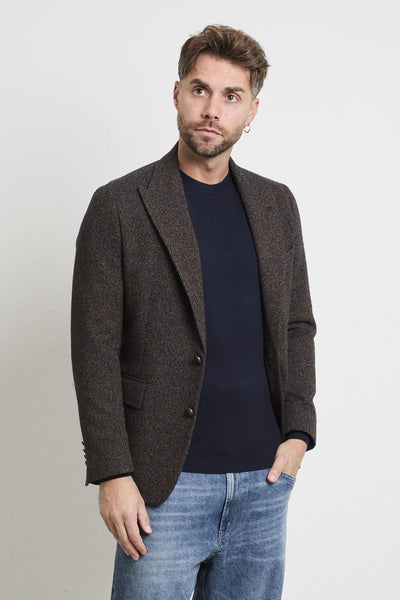 2382 Giacca mouliné marrone/blu