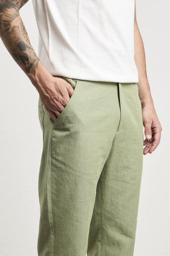 3091 Pantalone Dylan in lino verde - 3