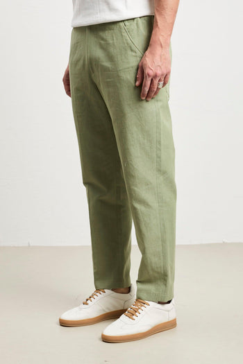 3091 Pantalone Dylan in lino verde - 4