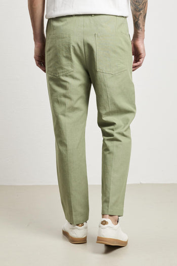 3091 Pantalone Dylan in lino verde - 5