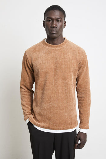 2537 Maglia ciniglia doppia caramello - 2