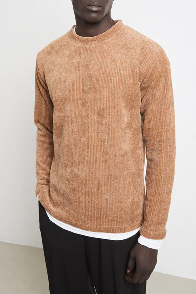 2537 Maglia ciniglia doppia caramello