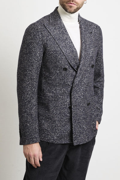 2655 Giacca blu Doppiopetto bouclè