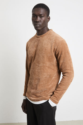 2537 Maglia ciniglia doppia caramello - 3