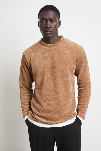 2537 Maglia ciniglia doppia caramello - 6