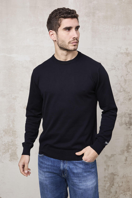 1352 Maglia girocollo blu