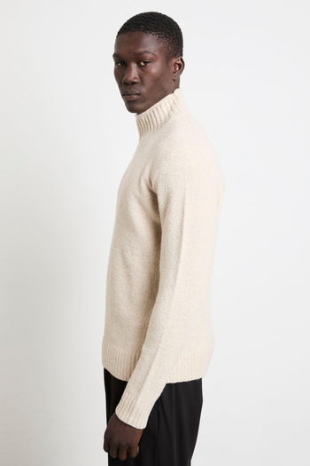 2233 Maglione beige collo a vulcano - 5