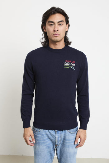 2714 Maglia blu "Fino a qui tutto bere" - 7