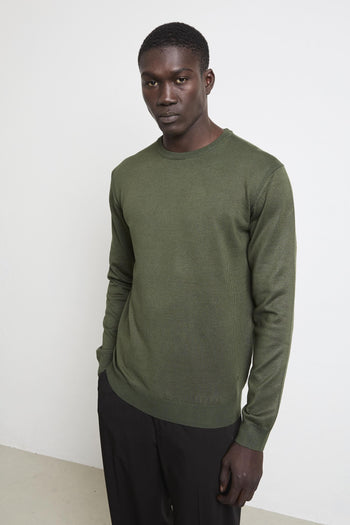 2816 Maglia verde girocollo - 3