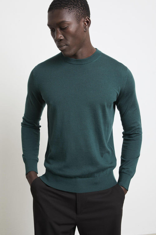 2469 Maglia verde girocollo