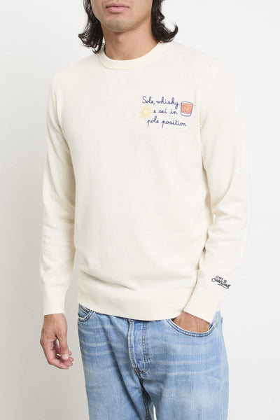 2717 Maglia panna "Sole, whisky e sei in pole position"