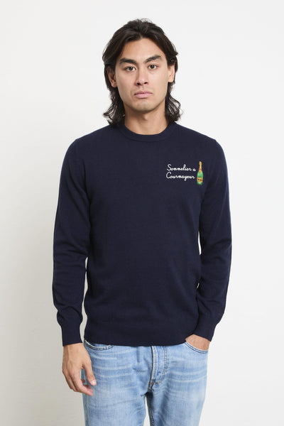 2701 Maglia blu "Sommelier a Courmayeur"