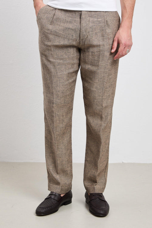 36 - 3334 Pantalone moulineè marrone