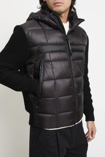 2081 Giubbotto nero piumino e lana - 4