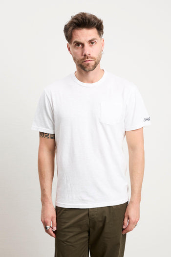 3527 T-shirt bianca con taschino - 4