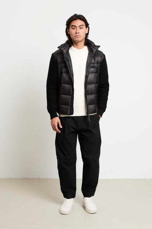 2081 Giubbotto nero piumino e lana