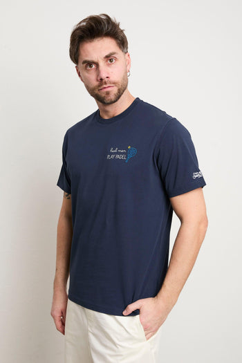 3517 T-shirt "Real men play padel" blu - 4
